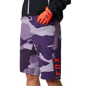 Fox Racing Women's Ranger Shorts with Liner Purple Camo LARGE